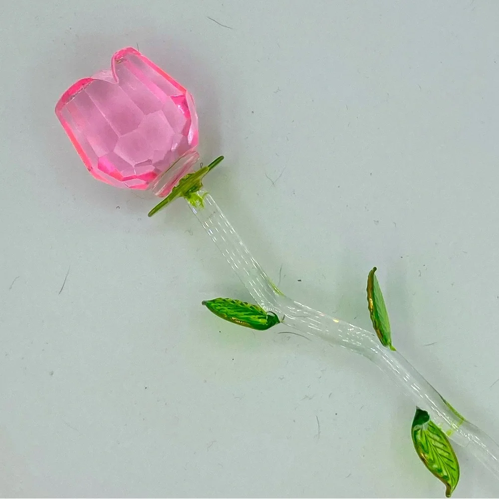 Cut Glass Rosebud Stems - Pinks
